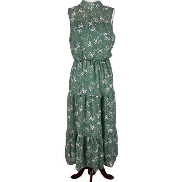 Lush Green Floral Maxi Dress - Picture 1 of 10